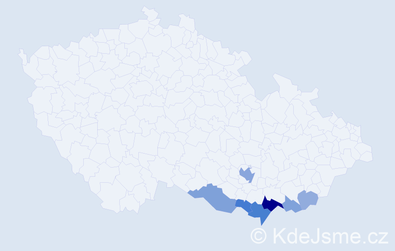 Příjmení: 'Plundrák', počet výskytů 19 v celé ČR