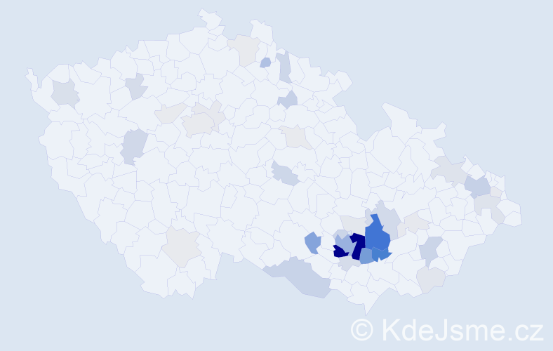 Příjmení: 'Valehrachová', počet výskytů 144 v celé ČR