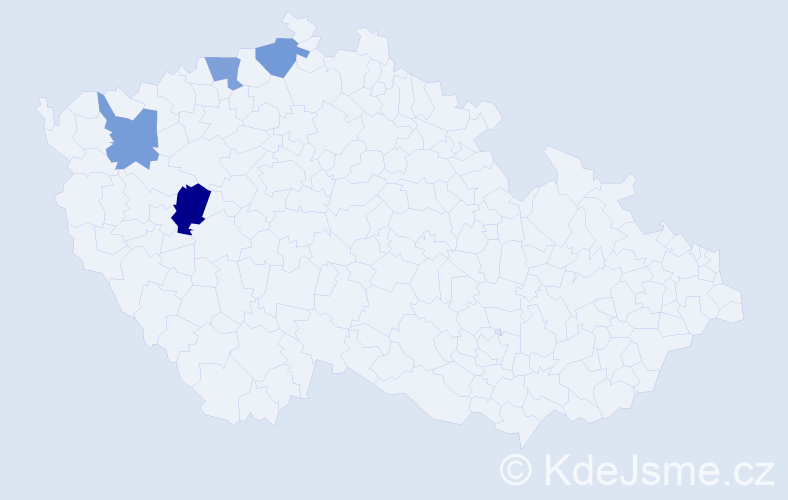 Příjmení: 'Kozemčák', počet výskytů 5 v celé ČR