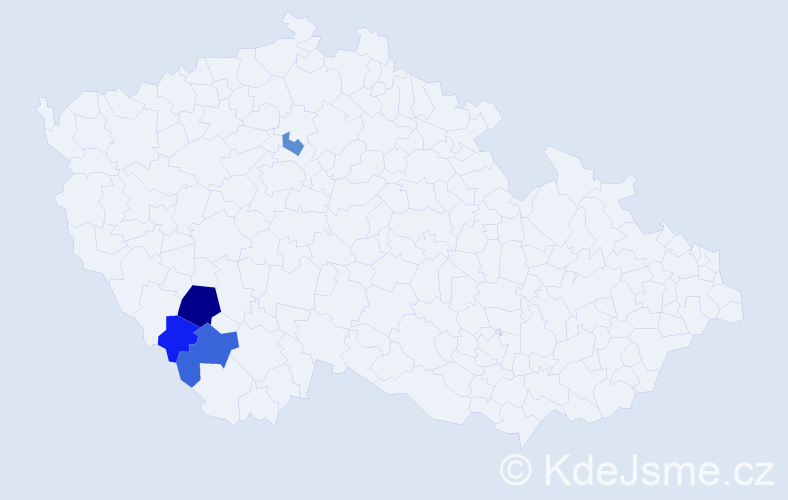 Příjmení: 'Neumitková', počet výskytů 14 v celé ČR