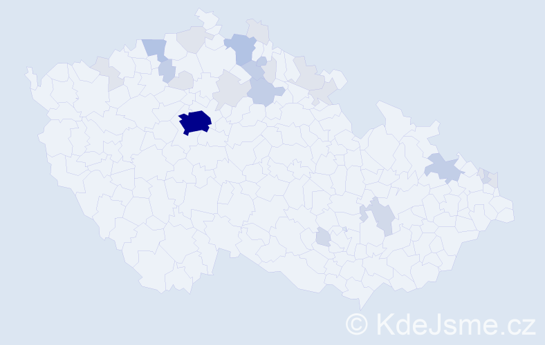 Příjmení: 'Adamičková', počet výskytů 71 v celé ČR
