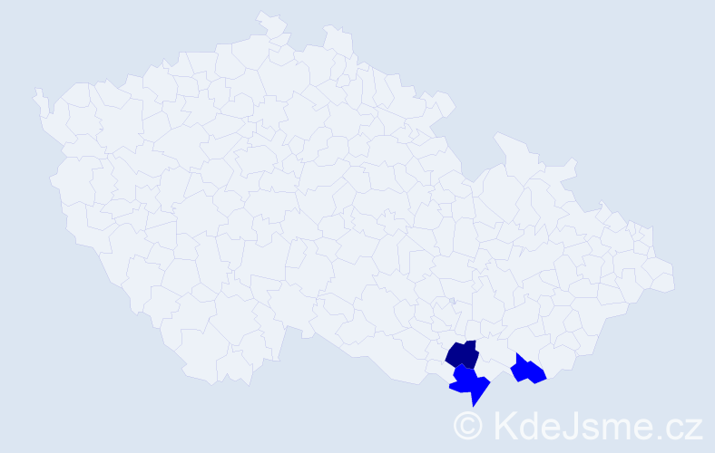 Příjmení: 'Derblová', počet výskytů 4 v celé ČR