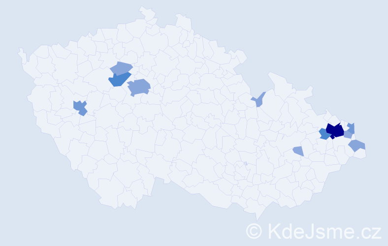 Příjmení: 'Pinčák', počet výskytů 33 v celé ČR