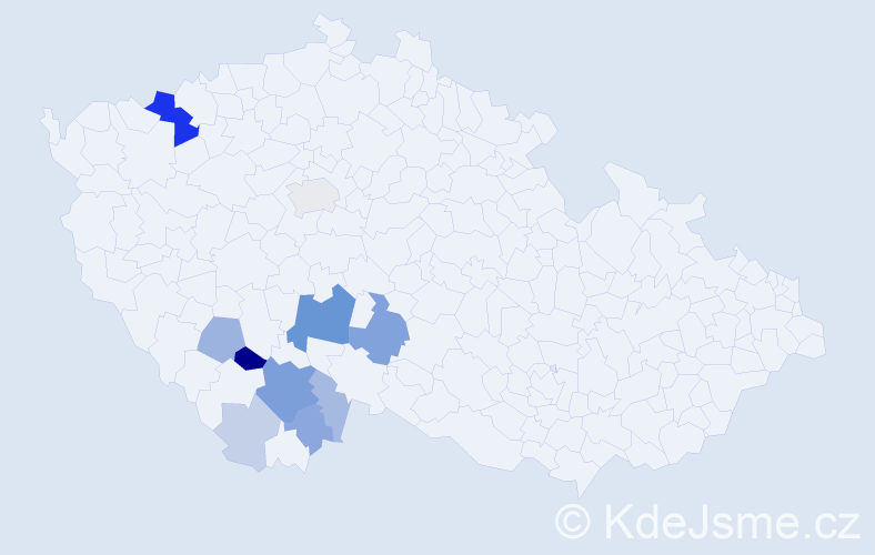 Příjmení: 'Vrábková', počet výskytů 37 v celé ČR