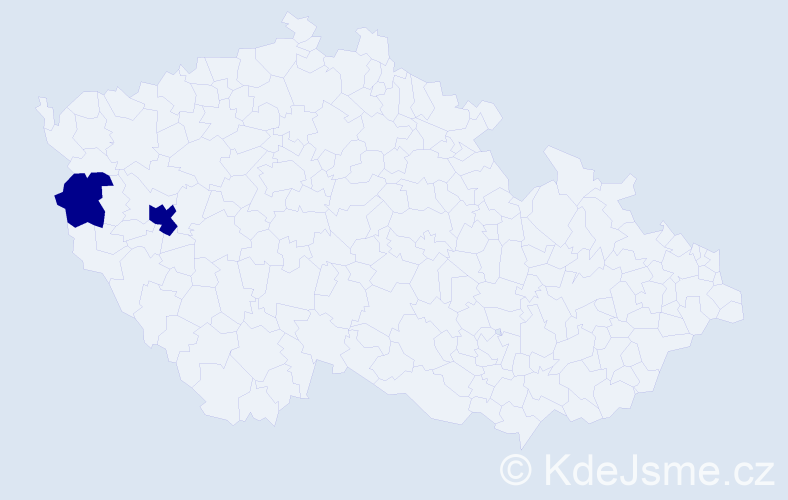 Příjmení: 'Thomajová', počet výskytů 2 v celé ČR
