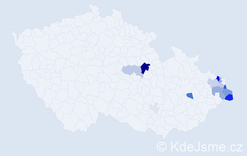 Příjmení: 'Klusek', počet výskytů 22 v celé ČR