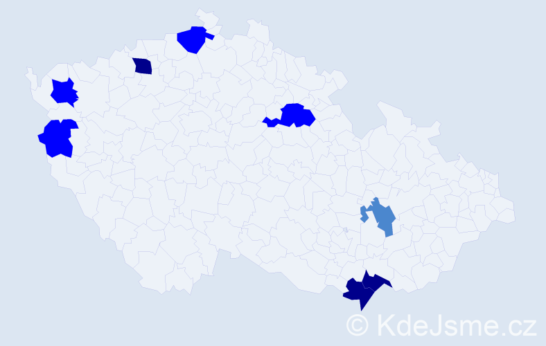 Příjmení: 'Snovák', počet výskytů 18 v celé ČR