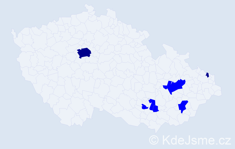 Příjmení: 'Dragová', počet výskytů 8 v celé ČR