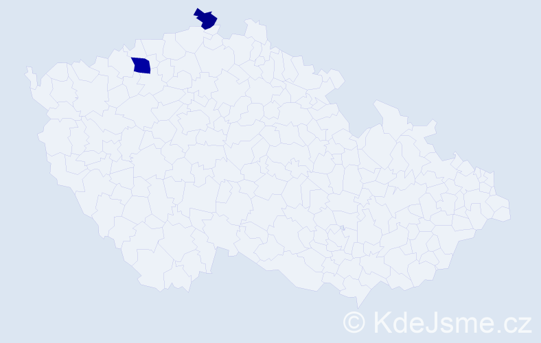 Příjmení: 'Quint', počet výskytů 3 v celé ČR