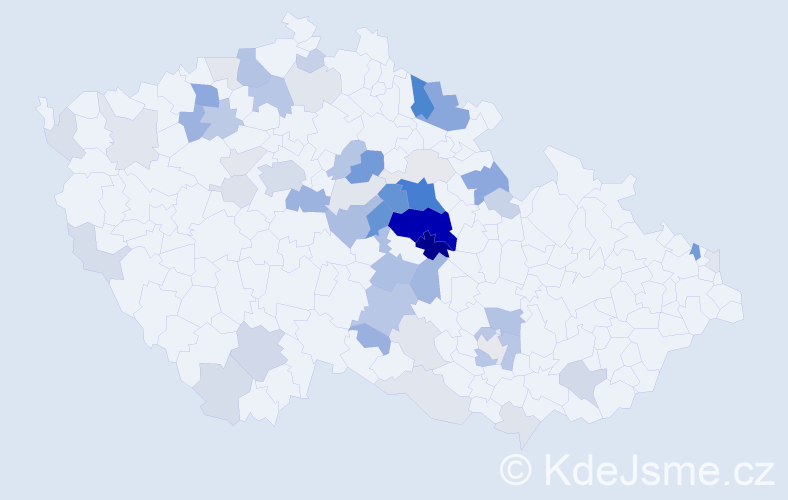 Příjmení: 'Licek', počet výskytů 174 v celé ČR