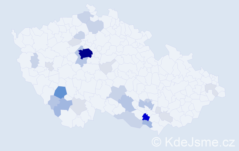 Příjmení: 'Sellner', počet výskytů 101 v celé ČR