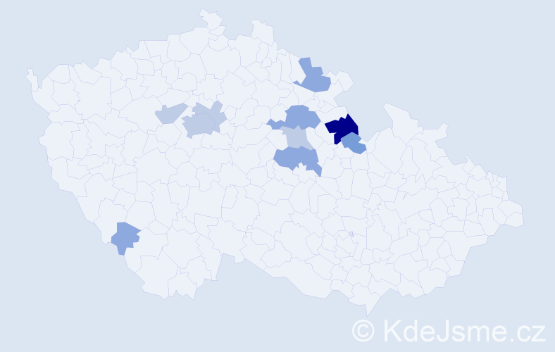 Příjmení: 'Matyková', počet výskytů 25 v celé ČR