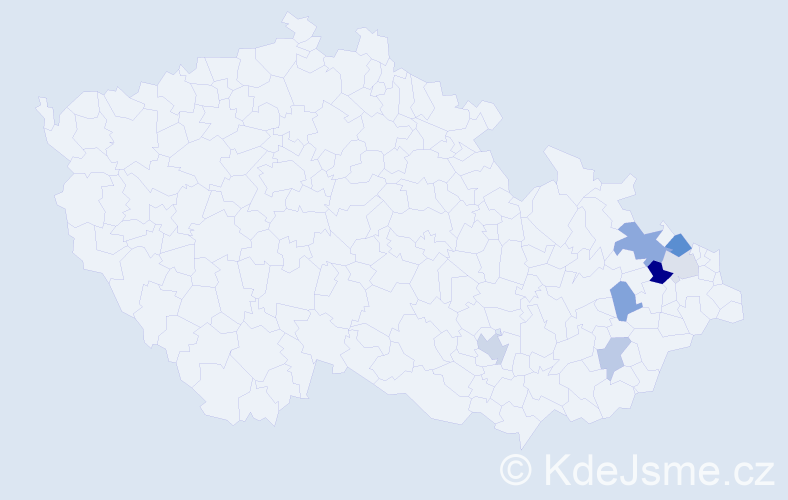 Příjmení: 'Hališková', počet výskytů 12 v celé ČR