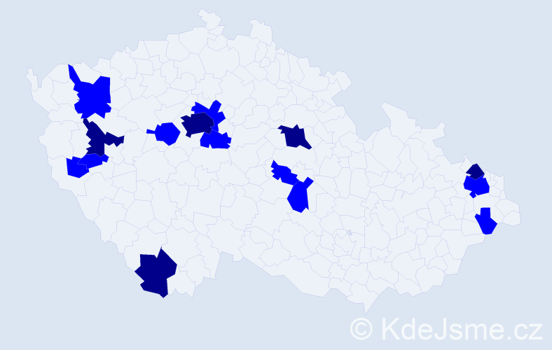 Příjmení: 'Zdechovan', počet výskytů 20 v celé ČR