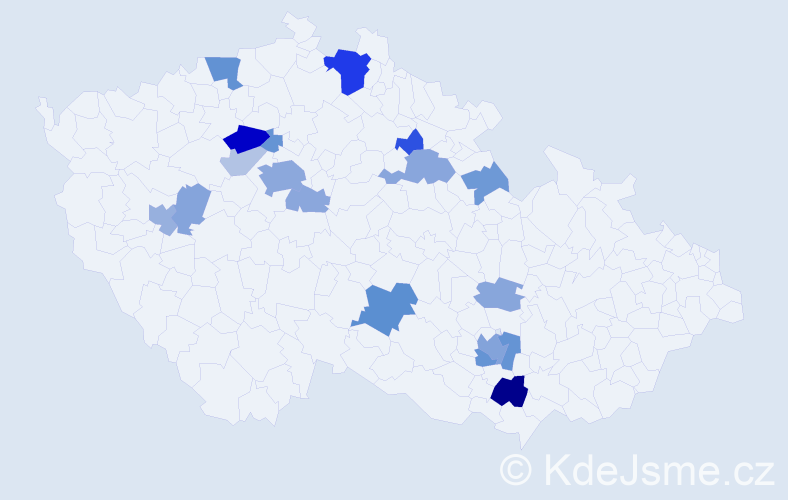 Příjmení: 'Kish', počet výskytů 48 v celé ČR