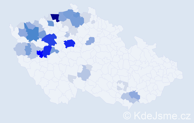 Příjmení: 'Šrédl', počet výskytů 152 v celé ČR