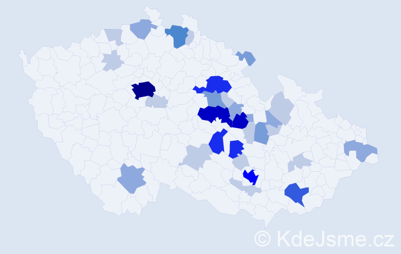 Příjmení: 'Sádecký', počet výskytů 104 v celé ČR