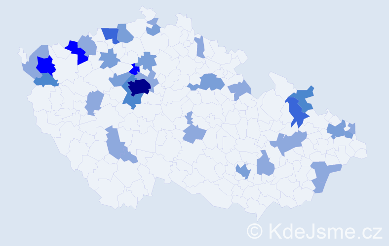 Příjmení: 'Orgoníková', počet výskytů 75 v celé ČR