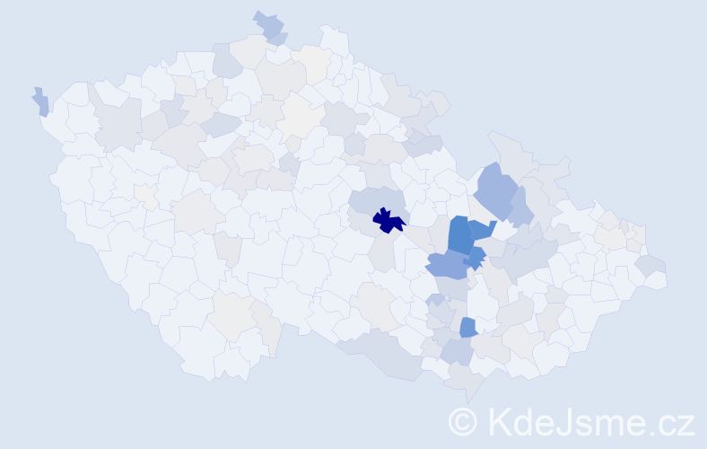 Příjmení: 'Laštůvka', počet výskytů 483 v celé ČR