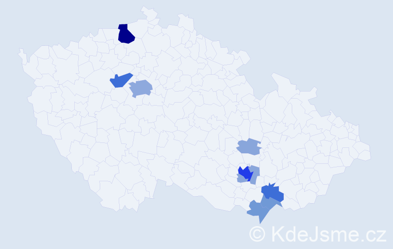 Příjmení: 'Šalé', počet výskytů 36 v celé ČR