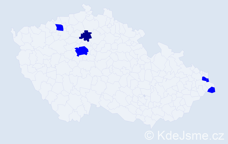 Příjmení: 'Jelassi', počet výskytů 7 v celé ČR
