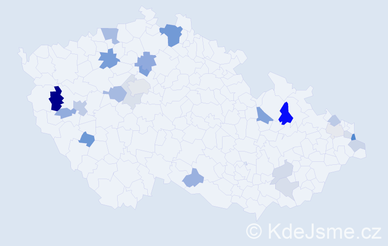 Příjmení: 'Brestovanská', počet výskytů 49 v celé ČR