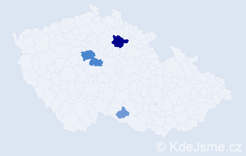 Příjmení: 'Kanaval', počet výskytů 14 v celé ČR