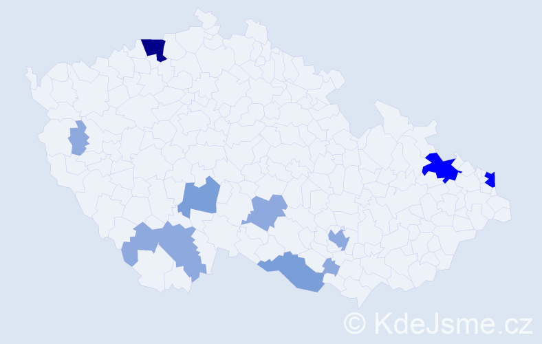 Příjmení: 'Bujnovská', počet výskytů 28 v celé ČR