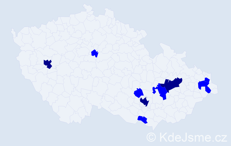 Příjmení: 'Hirschnerová', počet výskytů 12 v celé ČR
