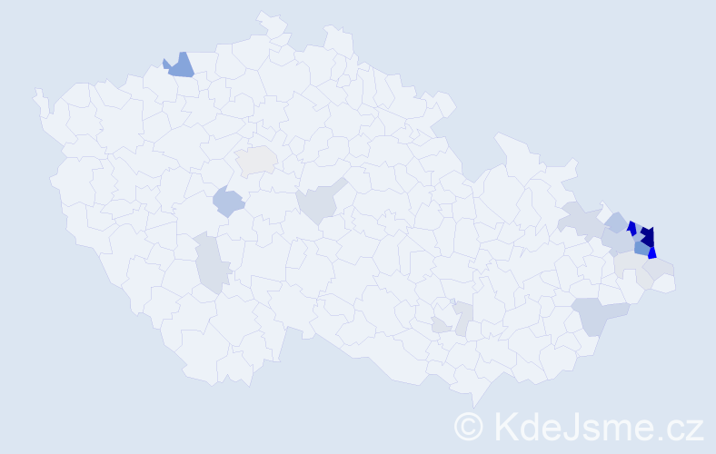 Příjmení: 'Kucharczyková', počet výskytů 89 v celé ČR