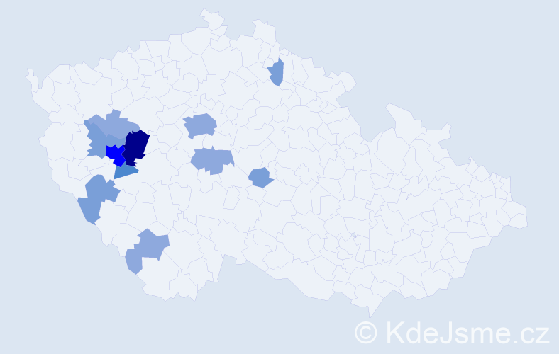 Příjmení: 'Prantner', počet výskytů 27 v celé ČR