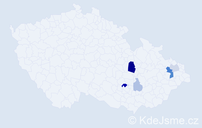 Příjmení: 'Kyanková', počet výskytů 15 v celé ČR