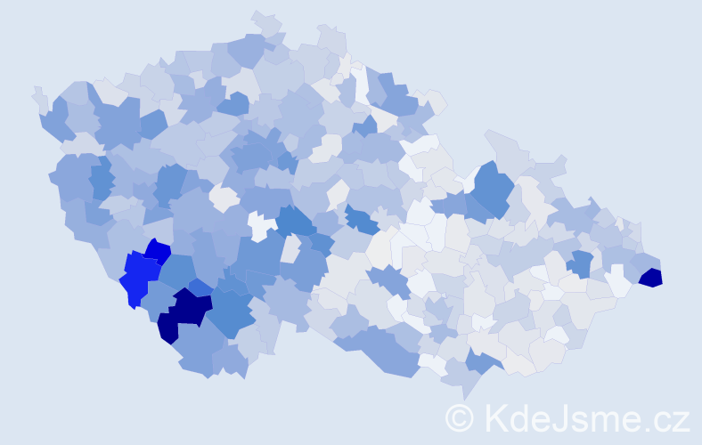 Příjmení: 'Turek', počet výskytů 3064 v celé ČR