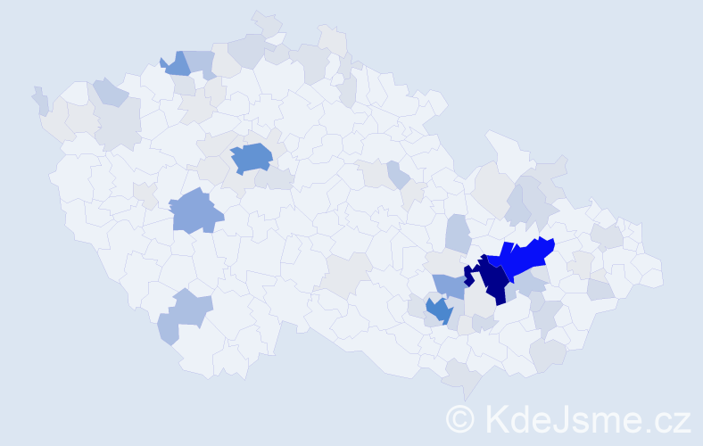 Příjmení: 'Lošťák', počet výskytů 286 v celé ČR