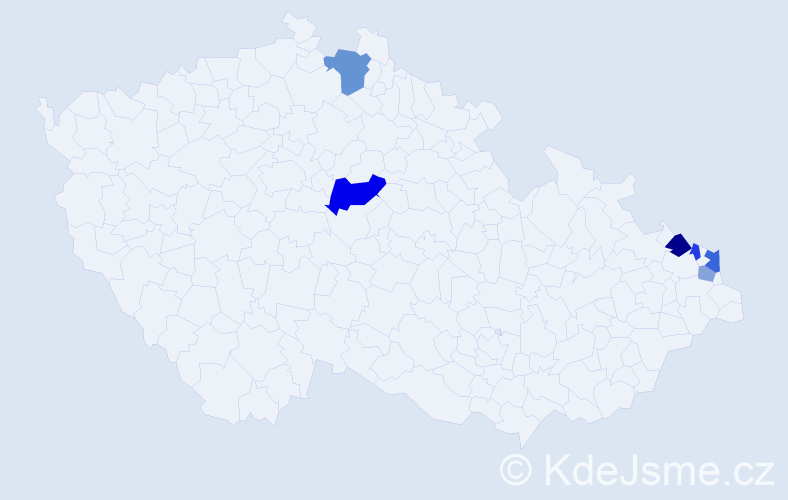 Příjmení: 'Čálik', počet výskytů 11 v celé ČR