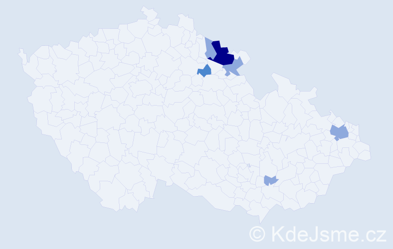 Příjmení: 'Lukáčková', počet výskytů 13 v celé ČR
