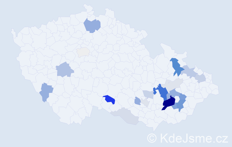 Příjmení: 'Kozárek', počet výskytů 62 v celé ČR