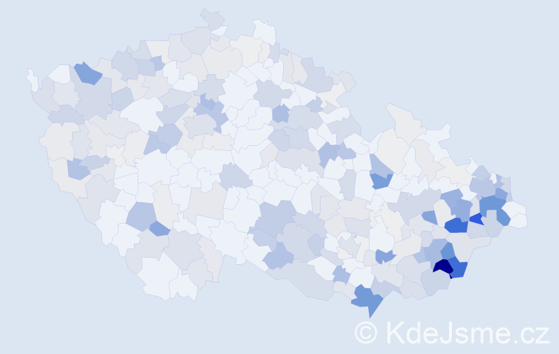 Příjmení: 'Bačová', počet výskytů 829 v celé ČR