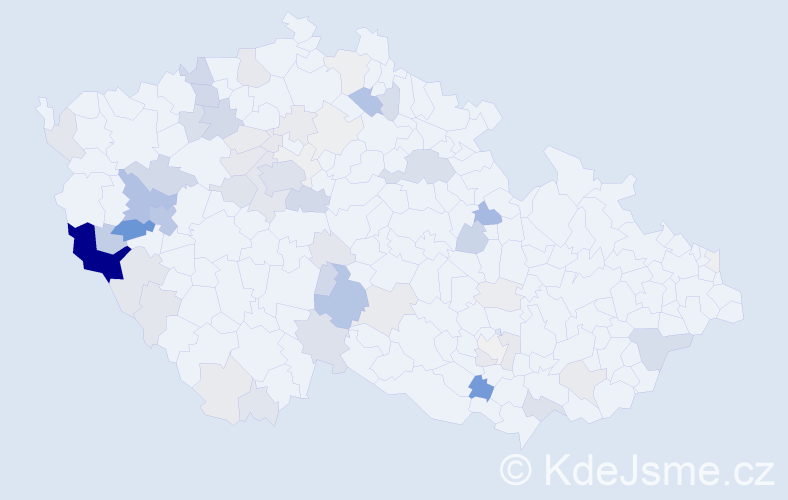 Příjmení: 'Duffek', počet výskytů 256 v celé ČR