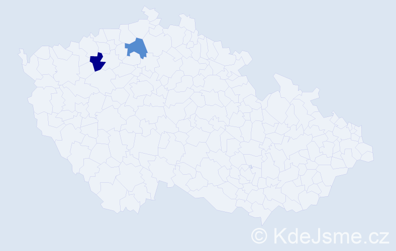 Příjmení: 'Kokanič', počet výskytů 2 v celé ČR