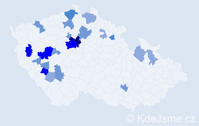 Příjmení: 'Klepsa', počet výskytů 60 v celé ČR