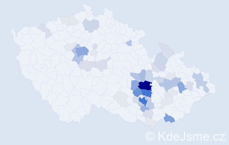 Příjmení: 'Peša', počet výskytů 224 v celé ČR