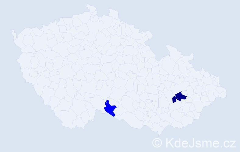 Příjmení: 'Kunkal', počet výskytů 3 v celé ČR