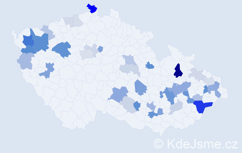 Příjmení: 'Zigmund', počet výskytů 101 v celé ČR