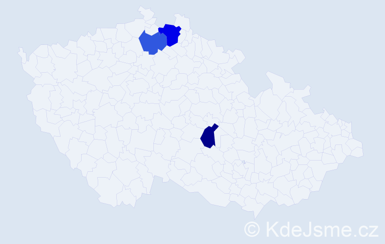 Příjmení: 'Daďourek', počet výskytů 8 v celé ČR