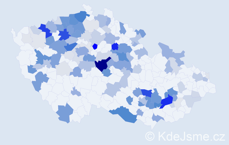 Příjmení: 'Podaná', počet výskytů 482 v celé ČR