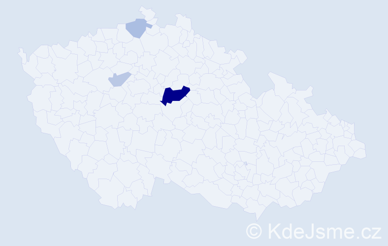 Příjmení: 'Mén', počet výskytů 9 v celé ČR