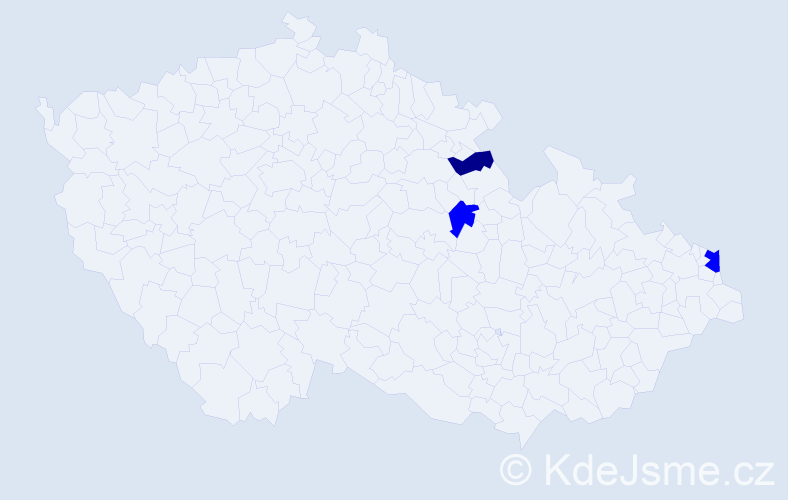 Příjmení: 'Cyronová', počet výskytů 4 v celé ČR