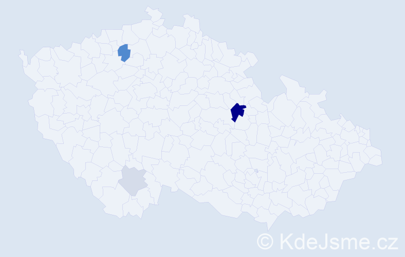 Příjmení: 'Kaizrlík', počet výskytů 8 v celé ČR