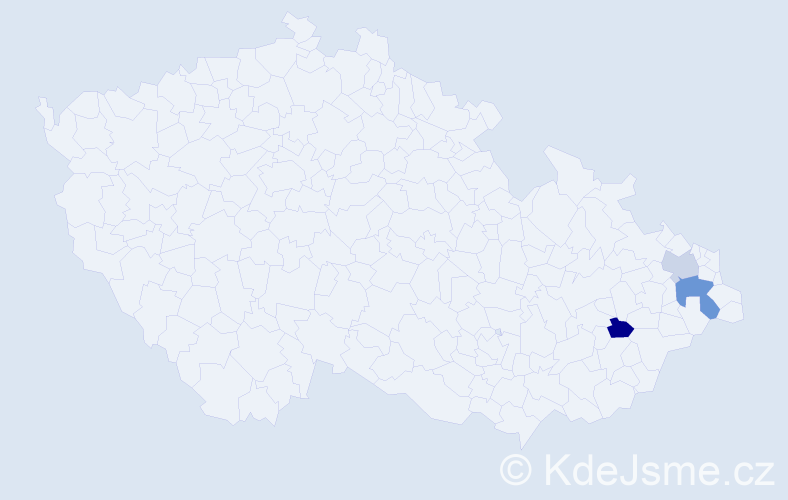 Příjmení: 'Iceli', počet výskytů 8 v celé ČR